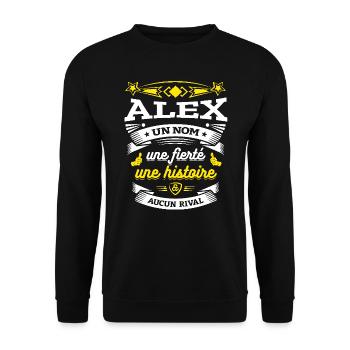 ALEX UN NOM UNE FIERTÉ AUCUN RIVAL - Sweat-shirt Unisexe - noir - Devant - Alina (178cm) & Michal (187cm)