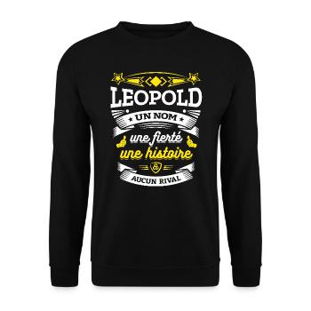 LEOPOLD UN NOM UNE FIERTÉ AUCUN RIVAL - Sweat-shirt Unisexe - noir - Devant - Alina (178cm) & Michal (187cm)