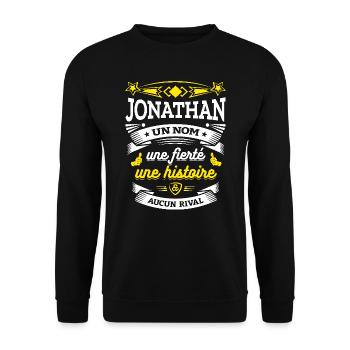 JONATHAN UN NOM UNE FIERTÉ AUCUN RIVAL - Sweat-shirt Unisexe - noir - Devant - Alina (178cm) & Michal (187cm)