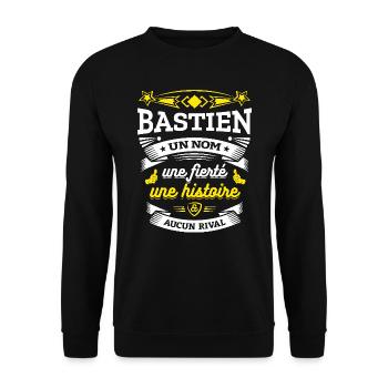 BASTIEN UN NOM UNE FIERTÉ AUCUN RIVAL - Sweat-shirt Unisexe - noir - Devant - Alina (178cm) & Michal (187cm)