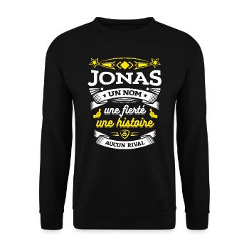 JONAS UN NOM UNE FIERTÉ AUCUN RIVAL - Sweat-shirt Unisexe - noir - Devant - Alina (178cm) & Michal (187cm)