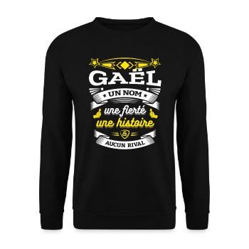 GAËL UN NOM UNE FIERTÉ AUCUN RIVAL - Sweat-shirt Unisexe - noir - Devant - Alina (178cm) & Michal (187cm)