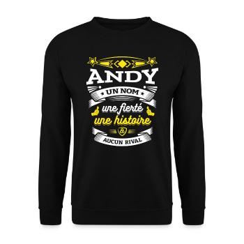 ANDY UN NOM UNE FIERTÉ AUCUN RIVAL - Sweat-shirt Unisexe - noir - Devant - Alina (178cm) & Michal (187cm)