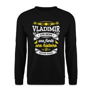 VLADIMIR UN NOM UNE FIERTÉ AUCUN RIVAL - Sweat-shirt Unisexe - noir - Devant - Alina (178cm) & Michal (187cm)