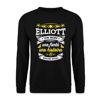 ELLIOTT UN NOM UNE FIERTÉ AUCUN RIVAL - Sweat-shirt Unisexe - noir - Devant - Alina (178cm) & Michal (187cm)