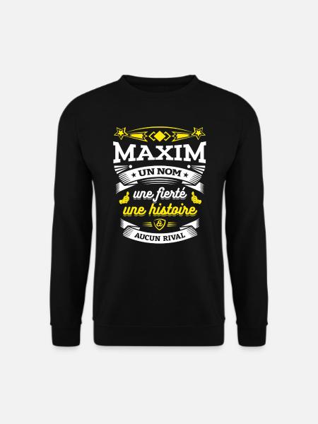 MAXIM UN NOM UNE FIERTÉ AUCUN RIVAL - Sweat-shirt Unisexe - noir