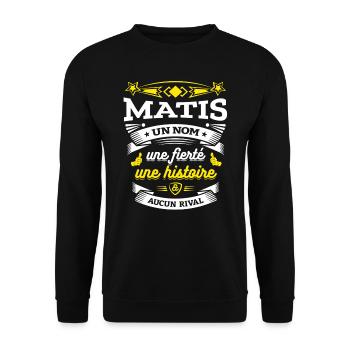 MATIS UN NOM UNE FIERTÉ AUCUN RIVAL - Sweat-shirt Unisexe - noir - Devant - Alina (178cm) & Michal (187cm)