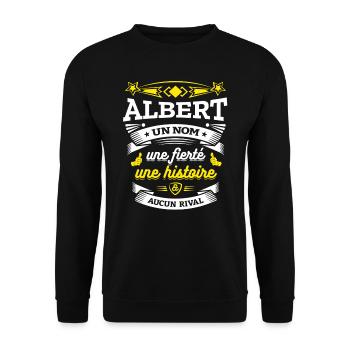 ALBERT UN NOM UNE FIERTÉ AUCUN RIVAL - Sweat-shirt Unisexe - noir - Devant - Alina (178cm) & Michal (187cm)