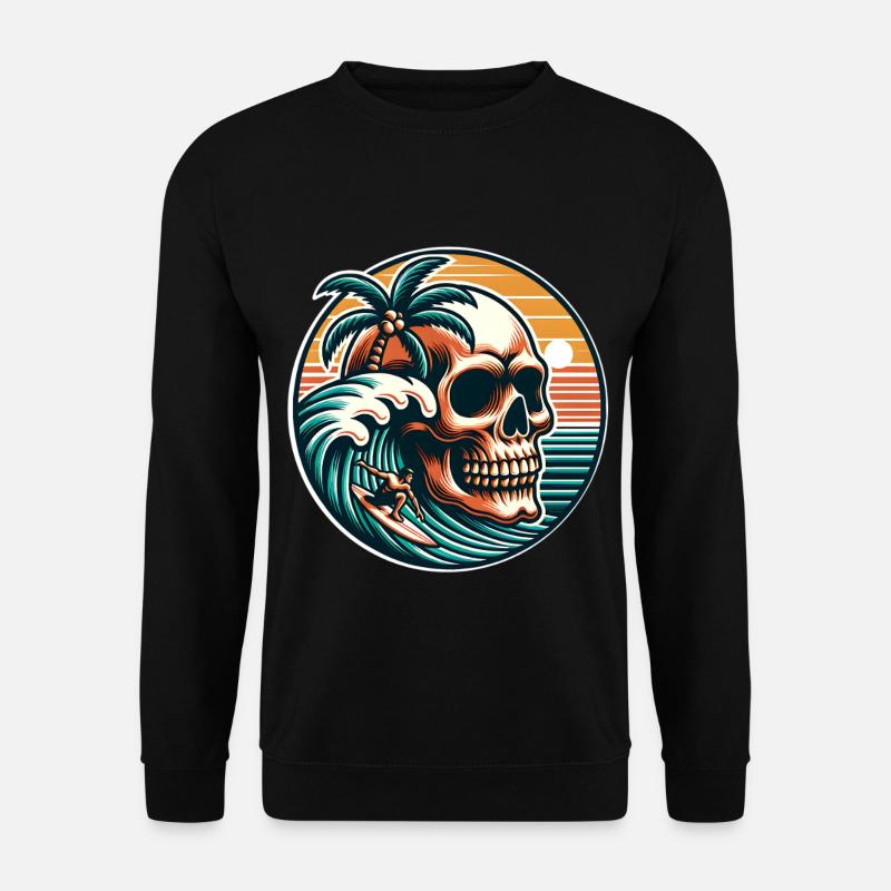 Surfing Surfer skull - Unisex Sweatshirt - black