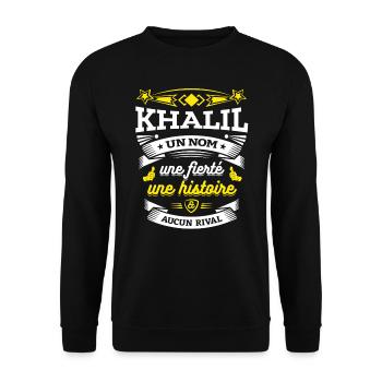 KHALIL UN NOM UNE FIERTÉ AUCUN RIVAL - Sweat-shirt Unisexe - noir - Devant - Alina (178cm) & Michal (187cm)