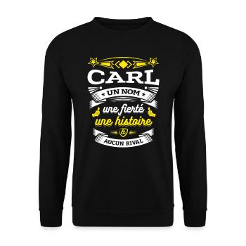 CARL UN NOM UNE FIERTÉ AUCUN RIVAL - Sweat-shirt Unisexe - noir - Devant - Alina (178cm) & Michal (187cm)