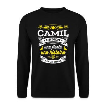 CAMIL UN NOM UNE FIERTÉ AUCUN RIVAL - Sweat-shirt Unisexe - noir - Devant - Alina (178cm) & Michal (187cm)