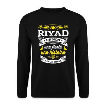 RIYAD UN NOM UNE FIERTÉ AUCUN RIVAL - Sweat-shirt Unisexe - noir - Devant - Alina (178cm) & Michal (187cm)