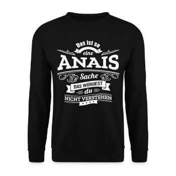 ANAIS, DER KATALYSATOR FÜR DEINEN ERFOLG - Unisex Pullover - Schwarz - Vorne - Alina (178cm) & Michal (187cm)