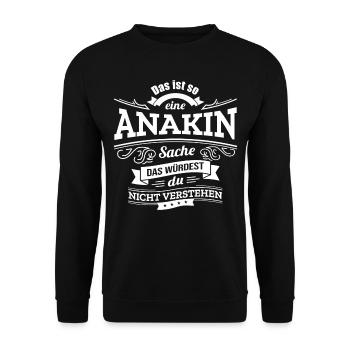 ANAKIN, DER KATALYSATOR FÜR DEINEN ERFOLG - Unisex Pullover - Schwarz - Vorne - Alina (178cm) & Michal (187cm)