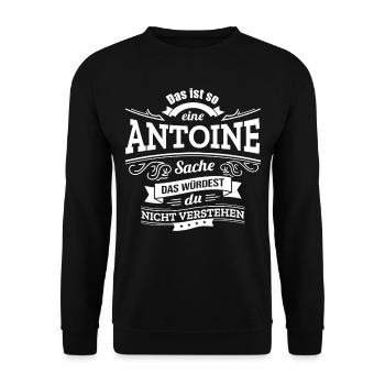ANTOINE, DER KATALYSATOR FÜR DEINEN ERFOLG - Unisex Pullover - Schwarz - Vorne - Alina (178cm) & Michal (187cm)