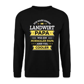 LANDWIRT PAPA: GEBURTSTAG, VATERTAG, WEIHNACHTEN - Unisex Pullover - Schwarz - Vorne - Alina (178cm) & Michal (187cm)