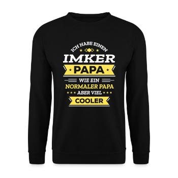 IMKER PAPA: GEBURTSTAG, VATERTAG, WEIHNACHTEN - Unisex Pullover - Schwarz - Vorne - Alina (178cm) & Michal (187cm)