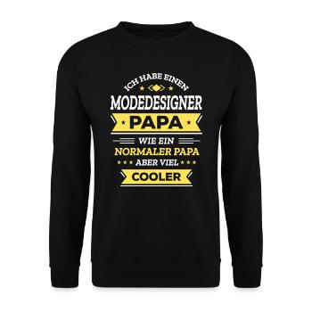 MODEDESIGNER PAPA GEBURTSTAG WEIHNACHTEN VATERTAG - Unisex Pullover - Schwarz - Vorne - Alina (178cm) & Michal (187cm)