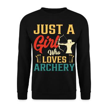 Just A Girl Who Loves Archery - Unisex Sweatshirt - black - Front - Alina (178cm) & Michal (187cm)