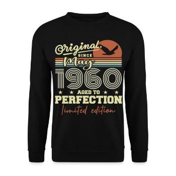 May 1960 | Cadeau Anniversaire Mai 1960 mai 1960 - Sweat-shirt Unisexe - noir - Devant - Alina (178cm) & Michal (187cm)