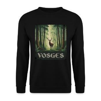 Vosges Hirsch Wald - Unisex Pullover - Schwarz - Vorne - Alina (178cm) & Michal (187cm)