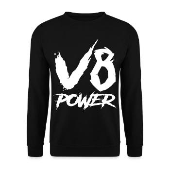 V8 Power - Unisex Sweatshirt - black - Front - Alina (178cm) & Michal (187cm)