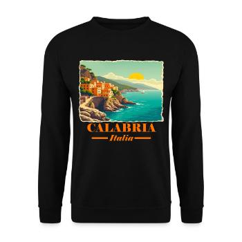 Kalabrien orange - Unisex Pullover - Schwarz - Vorne - Alina (178cm) & Michal (187cm)