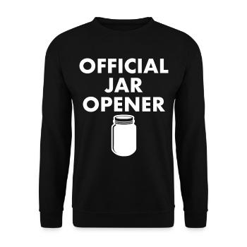 Official Jar Opener - Unisex Sweatshirt - black - Front - Alina (178cm) & Michal (187cm)