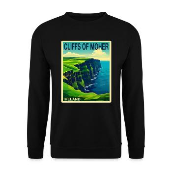 falaises de moher Irlande - Sweat-shirt Unisexe - noir - Devant - Alina (178cm) & Michal (187cm)