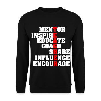Professeur professeur enseignant professeur drôle - Sweat-shirt Unisexe - noir - Devant - Alina (178cm) & Michal (187cm)