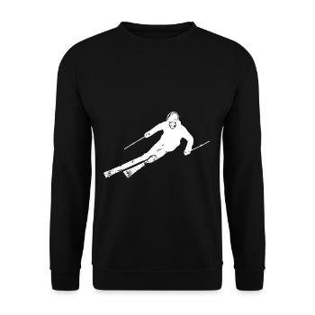 Skier Icon Skier Silhouette Ski Skiing - Unisex Sweatshirt - black - Front - Alina (178cm) & Michal (187cm)