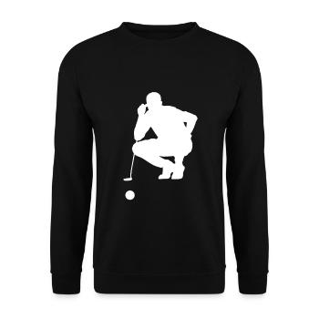 Golf golfer golf course golfing golf clubs - Unisex Sweatshirt - black - Front - Alina (178cm) & Michal (187cm)