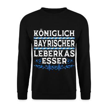 Königlich Bayrischer Leberkas Esser Bayern - Unisex Pullover - Schwarz - Vorne - Alina (178cm) & Michal (187cm)