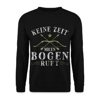 Keine Zeit Mein Bogen Ruft Bogenschießen - Unisex Pullover - Schwarz - Vorne - Alina (178cm) & Michal (187cm)