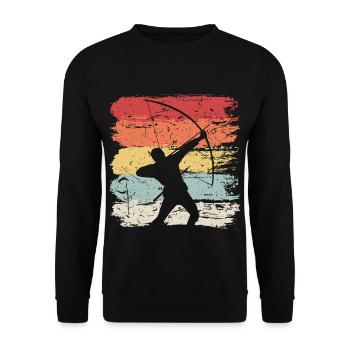 Bogensport Bogen Pfeile Bogenschießen Geschenk - Unisex Pullover - Schwarz - Vorne - Alina (178cm) & Michal (187cm)