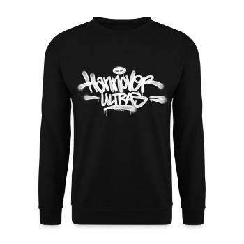 Hanovre Ultras Tag - Sweat-shirt Unisexe - noir - Devant - Alina (178cm) & Michal (187cm)