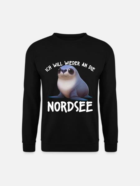 Ich will wieder an die Nordsee | Urlaub Meer - Unisex Pullover - Schwarz