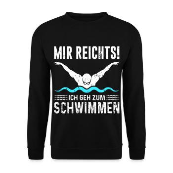 Mir Reichts Ich Geh Schwimmen - Unisex Pullover - Schwarz - Vorne - Alina (178cm) & Michal (187cm)
