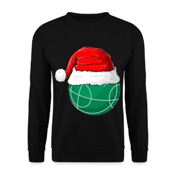 Weihnachten Weihnachtsmannmütze Weihnachts Boccia - Unisex Pullover - Schwarz - Vorne - Alina (178cm) & Michal (187cm)