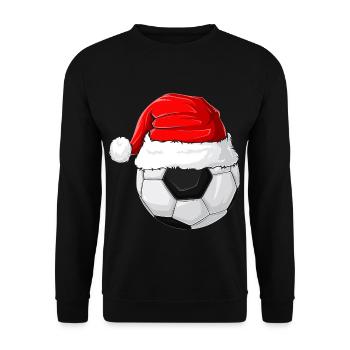Xmas Weihnachtsmannmütze Weihnachten Fußball - Unisex Pullover - Schwarz - Vorne - Alina (178cm) & Michal (187cm)