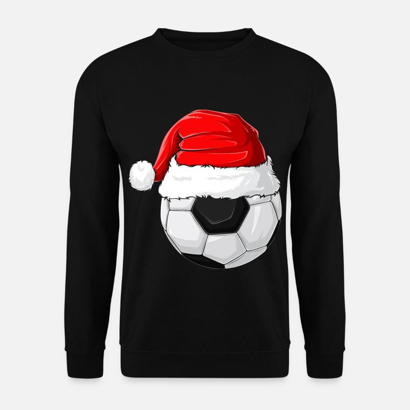 Xmas Weihnachtsmannmütze Weihnachten Fußball - Unisex Pullover - Schwarz