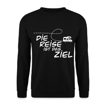 Camping Reise ist das Ziel - Unisex Pullover - Schwarz - Vorne - Alina (178cm) & Michal (187cm)