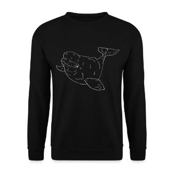 Beluga Wal weiß - Unisex Pullover - Schwarz - Vorne - Alina (178cm) & Michal (187cm)