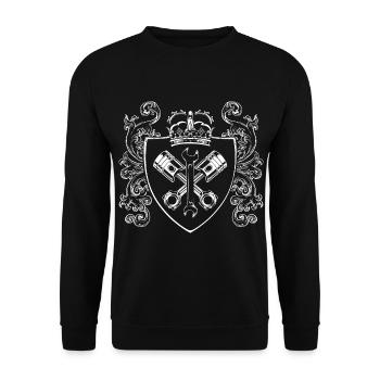 KFZ Mechaniker - Unisex Pullover - Schwarz - Vorne - Alina (178cm) & Michal (187cm)