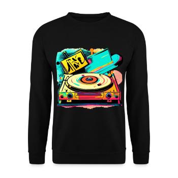 Ambiance rétro en vinyle - Sweat-shirt Unisexe - noir - Devant - Alina (178cm) & Michal (187cm)