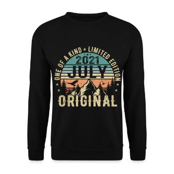 July 2021 Birthday July 2021 Birthday Gift - Unisex Sweatshirt - black - Front - Alina (178cm) & Michal (187cm)