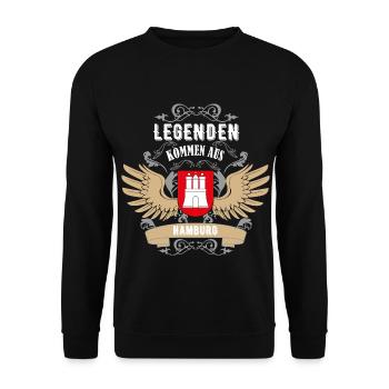 Les légendes viennent de Hambourg. - Sweat-shirt Unisexe - noir - Devant - Alina (178cm) & Michal (187cm)