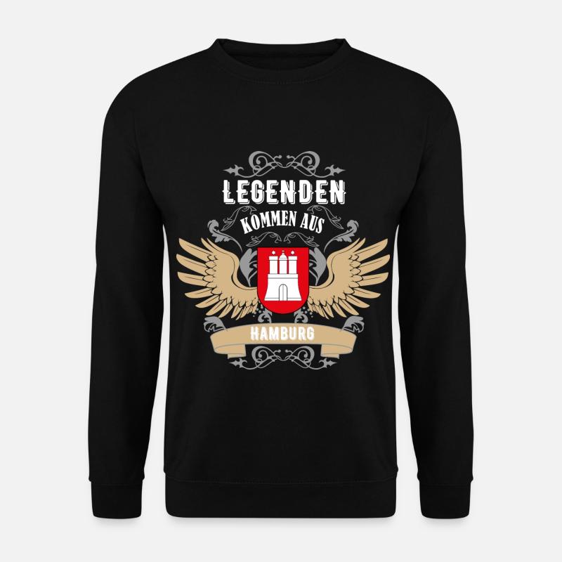 Legenden kommen aus Hamburg. - Unisex Pullover - Schwarz
