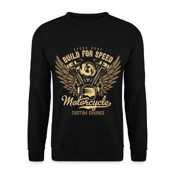 Motorrad fahren Fahrer Motorradfahrer Motorräder - Unisex Pullover - Schwarz - Vorne - Alina (178cm) & Michal (187cm)
